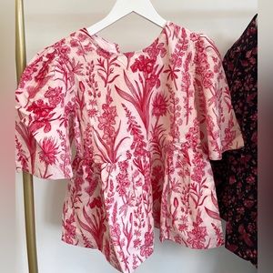 Victoria Dunn Red and White Floral Blouse